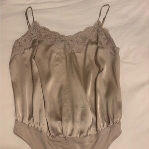 Abercrombie & Fitch Cream Silk bodysuit